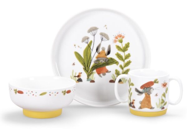 Moulin Roty - Set de repas - Trois petits lapins