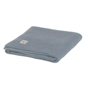 Lassig - Couverture en tricot bleu clair
