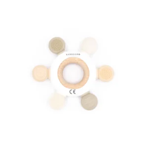 Bamboom - Anneau de dentition en bois et silicone - Beige