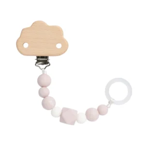 Lassig - Attache tétine nuage rose poudré